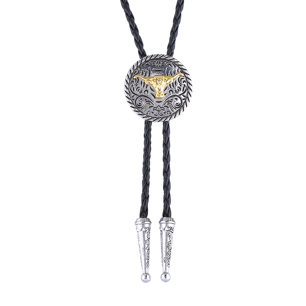 GelConnie Bolo Tie for Men Gold Skull Bolo Tie Redeo Cowboy Necktie Western Bolo Ties for Women Costume Bola Tie Vintage