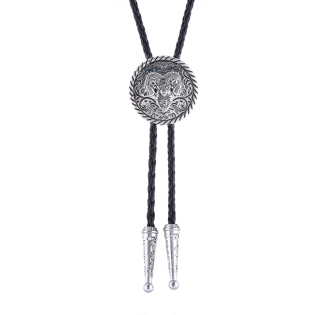 GelConnie Vintage Bolo Tie for Men Women Western Cowboy Leather Necktie Handmade Bolo Tie Cowboy Bola Tie