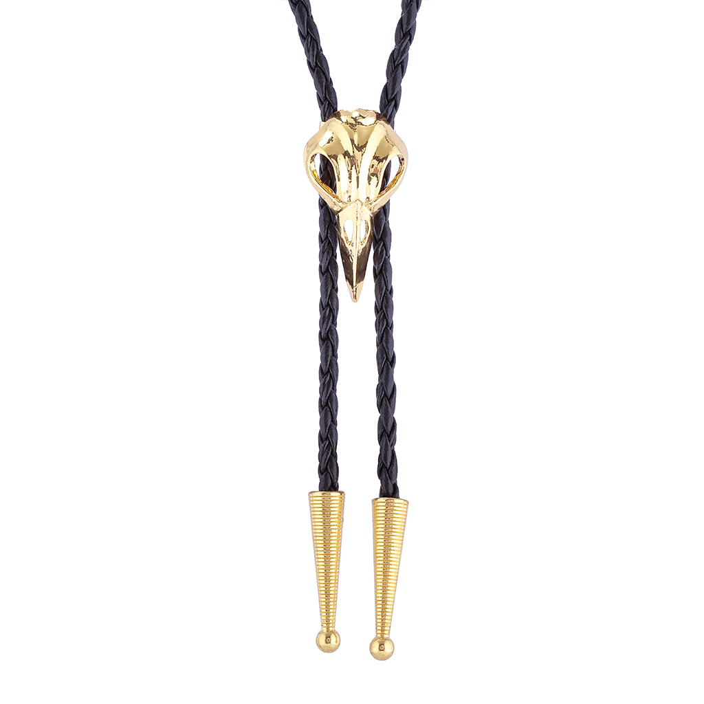 GelConnie Western Leather Ties Bolo Necklace Bone Tie Native American Neck Gothic Cowboy Jewelry