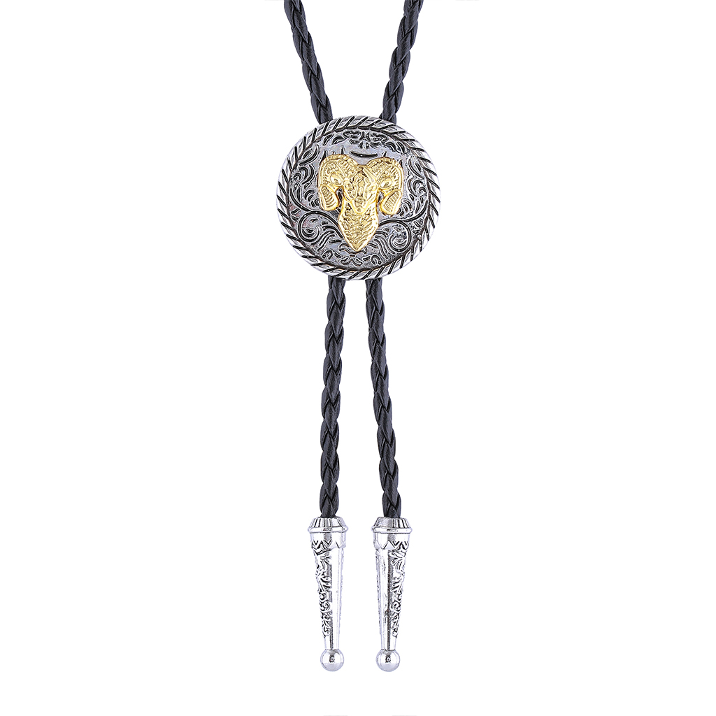 GelConnie Western Bolo Tie for Men Women Vintage Cowboy Leather Necktie Buffalo Bolo Tie for Costume Country Themed Wedding Party