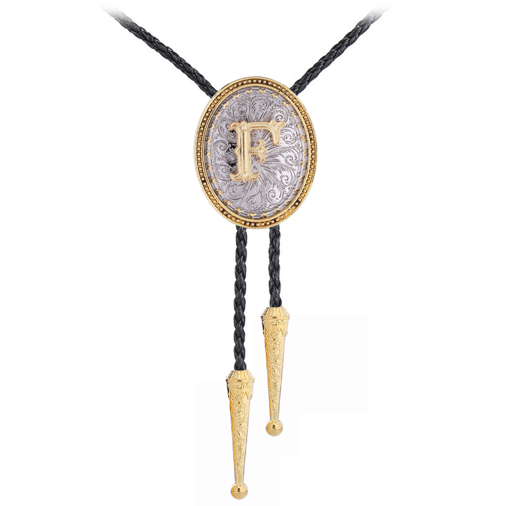 GelConnie Bolo Tie for Women - Western Bolo Ties Alphabet Initial Letter ABCDJMR to Z - Cowboy Bolo Tie for Cowgirl Western Accessories