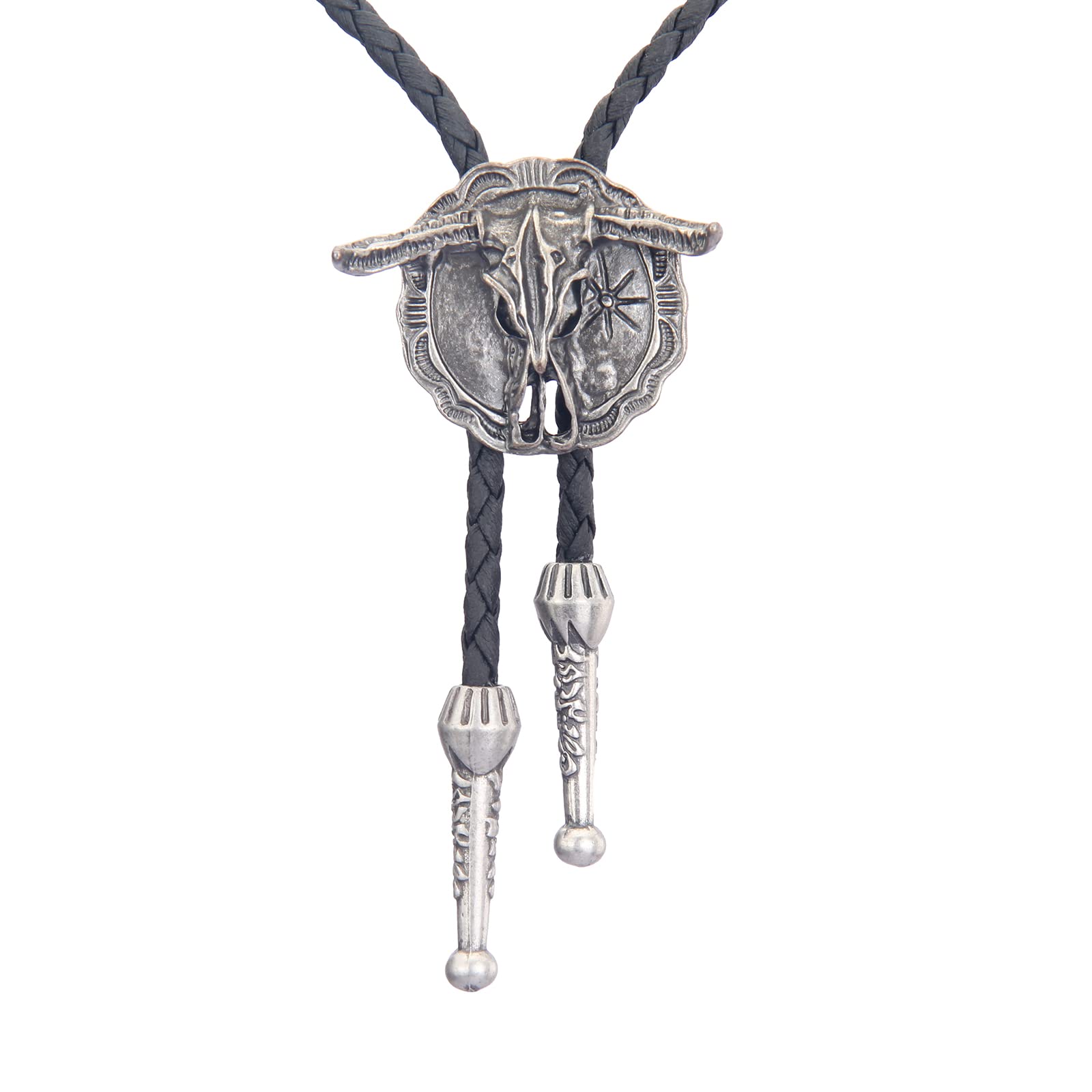 GelConnie Bolo Ties Western Bolo Necklace Mens Bolero Tie Cow Green Bolo Tie Leather Bolo Tie Cowboys Necklace Bolo Neck Tie for Men Women
