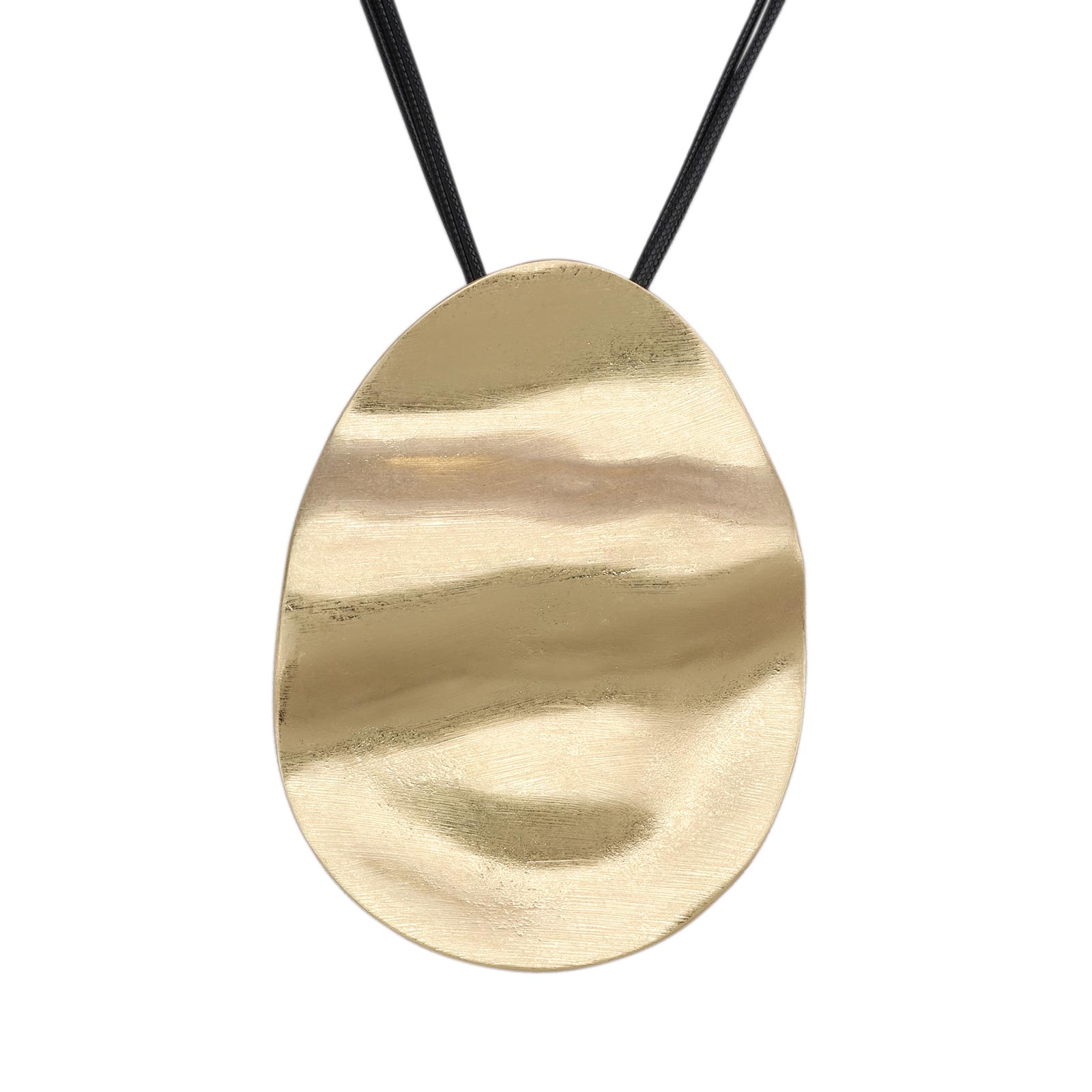Gelconnie Leather Rope Necklaces Women Chunky Boho Large Pendant Necklace Gold Circle Necklace Black String Women's Jewelry